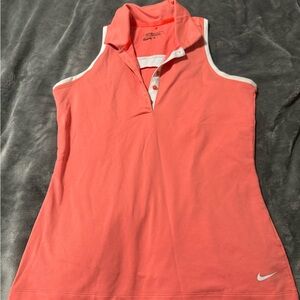 Nike Women's Coral Sleeveless Golf Polo Top